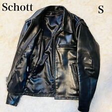 Schott Horsehide Single Riders Jacket Black Vintage RARE Size S From Japan cool