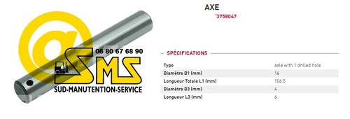 Axe galet 106 16 - 106,5, mm