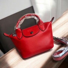 Longchamp Le Pliage Cuir XS Mini Leather Shoulder Bag Red Outlet NEW JAPAN #JAB