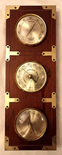 Antique Barometer Thermometer Hygrometer Ambience Boat Drink and Brass