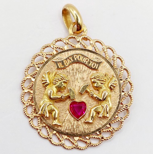 Pendentif médaille amour or - d'amour,