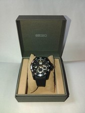 SEIKO Sportura Black Quartz Watch Stainless Steel Men's Timepiece