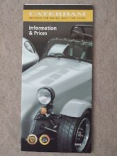 Caterham 7 Component Scholarship Roadsport Superlight R Race 21 Price List 1999
