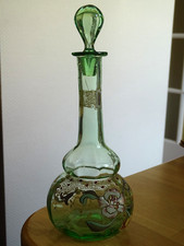 LEGRAS 1 ANTIQUE BEAUTIFUL LIQUEUR DECANTER GLASSWARE ENAMEL ART NOUVEAU