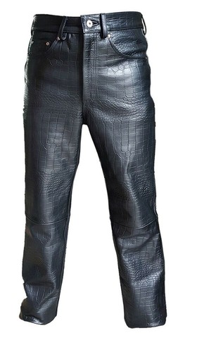 Pantalon motard croco noir - pantalon,