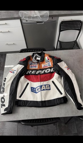 Blouson cuir moto - cuir, repsol