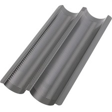 GOURMEO Anti-adhésif Moule à Baguette pour Four en Anthracite - 38,5 x 20,5 x