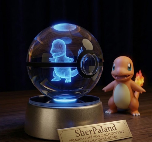 Crystal pokeball night - crystal, light