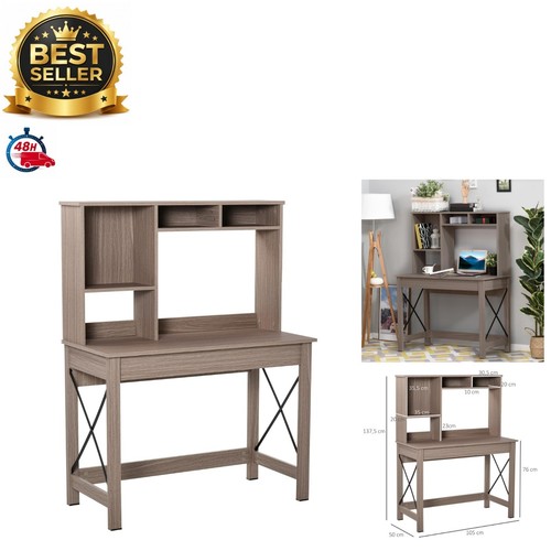 Homcom bureau avec rangement - bureau,