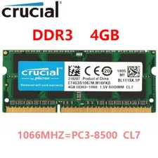 CRUCIAL DDR3 4GB 8GB 1066MHz PC3-8500 Laptop SODIMM 204-Pin Memory RAM 1.5V
