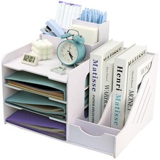 7-Compartiment Bac à Courrier Empilable, Corbeille à Courrier, A4 Organisateu...