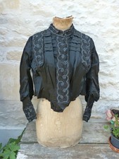 Corset blouse jacket satin black 1890/Victorian black jacket