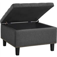 Banc de Rangement Coffre de Rangement Tissu Repose-Pieds Pouvant Supporter 136kg