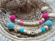 Attache tetine bois personnalise