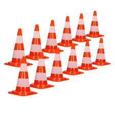 Cône de signalisation routière cône de chantier orange blanc 47 cm 12 pièces