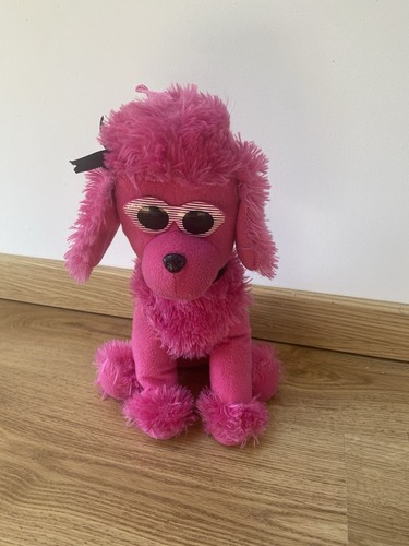 Peluche chien caniche rose - peluche,