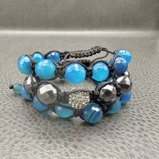 Handmade Shamballa Bead Bracelet Set Agate Hematite Crystal Adjustable Jewelry