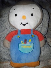 VIPD/Doudou Peluche Semi Plat T'choupi tchoupi salopette Bleue poche crayon 