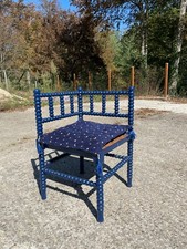 Chaise d'angle paille et bois