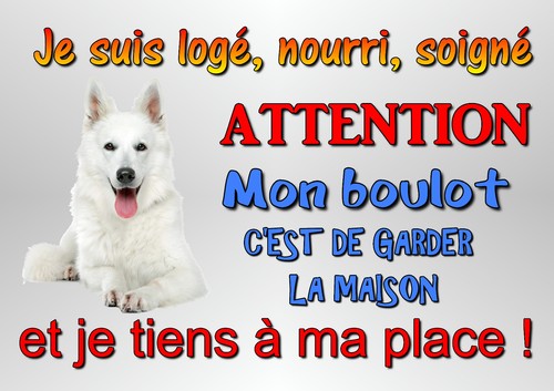 Plaque attention chien - plaque,