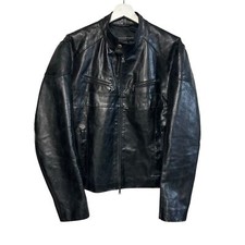 Ventcouvert M Black Leather moto Jacket bomber zip up made in france lined