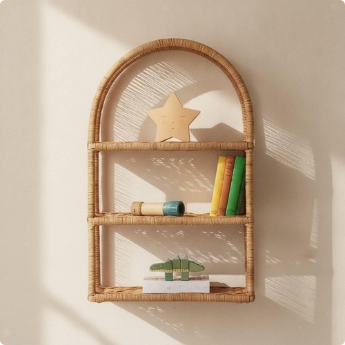 étagère murale osier boho - Étagère,