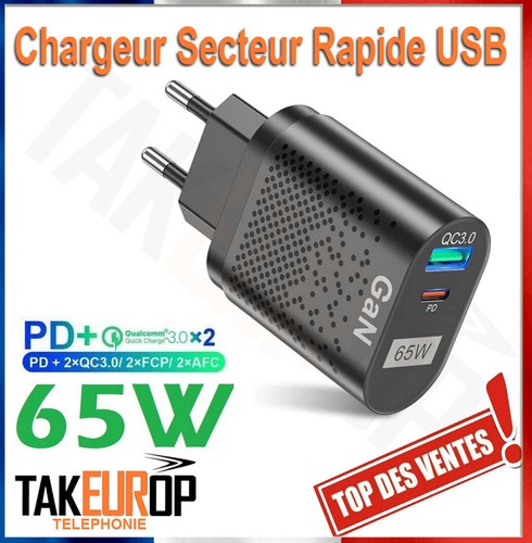 Chargeur secteur rapide usb - secteur, c+
