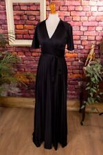 Robe Maxi Vintage Orig 70S Noire Longue Plissée Gothique Boho S