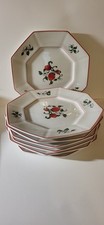 Set of 7 Fitz and Floyd "Fraise de Bois"/strawberry dessert plates