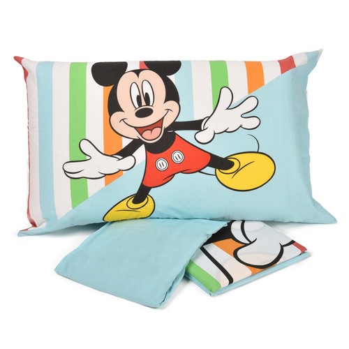 Draps lit mickey bleu céleste - draps,