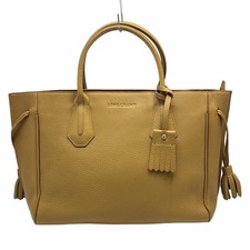 Auth LONGCHAMP Penelope - Brown Leather Handbag
