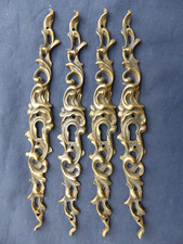 4 entrées de serrure laiton portes meuble style Louis XV hauteur 17,8 cm