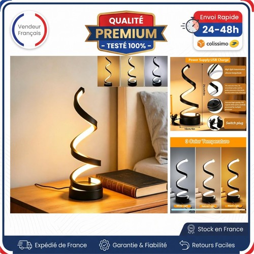 Lampe table led spirale - table,