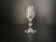 1 Saint Louis Crystal Cut Engraved Flower Talma Shape Liqueur Glass