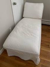 IKEA Ektorp Chaise Lounge with Slipcover & Pillow - white