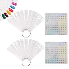 100 Pièces Nuancier Ongle Ongles Cartes de Couleur Montrer Forme D'éventail N...
