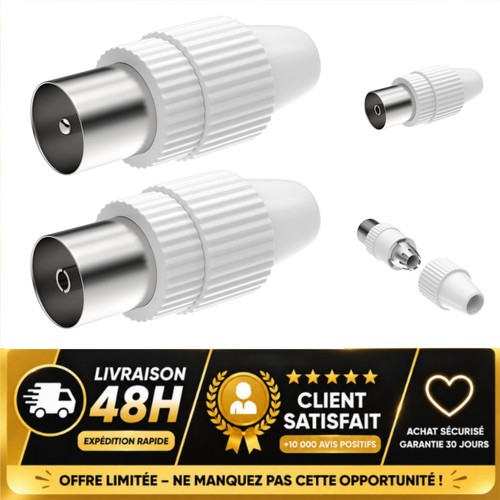 Connecteur antenne coaxial - connecteur, tv