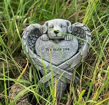 Décoration Funéraire Chien Pierre Tombale " We Miss You " Résistant au Gel