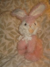 Peluche Lapin rose vintage TRUDI