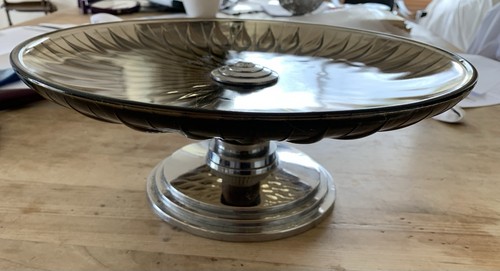 Coupe sur pied verre fumé - pied, en