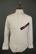 DSQUARED2 White 100% Cotton Long Sleeve Chest Pocket Button-Up Shirt Size 50