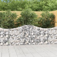 4x Paniers à Gabions Arqués 200x30x80/100 cm Fer Galvanisé Cages Jardin vidaXL