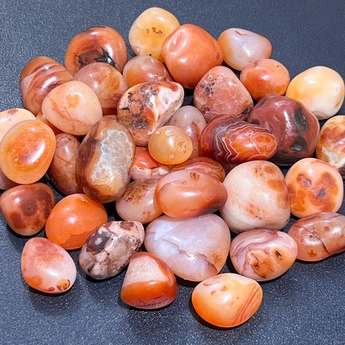 Red carnelian agate tumbled - agate,