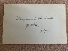 Sir Jack Hobbs - England - Beautifully Signed July 1933 Album Page With Message