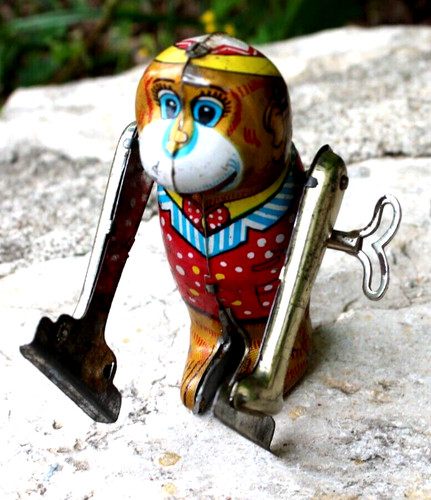 Ancien singe automate jouet - automate,