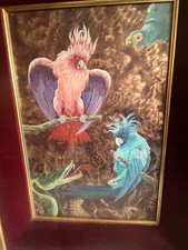 technique mixte  cacatoès