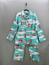 Nick & Nora Mens Multicolor Flamingo Airstream Flannel Pajama Set Size Large