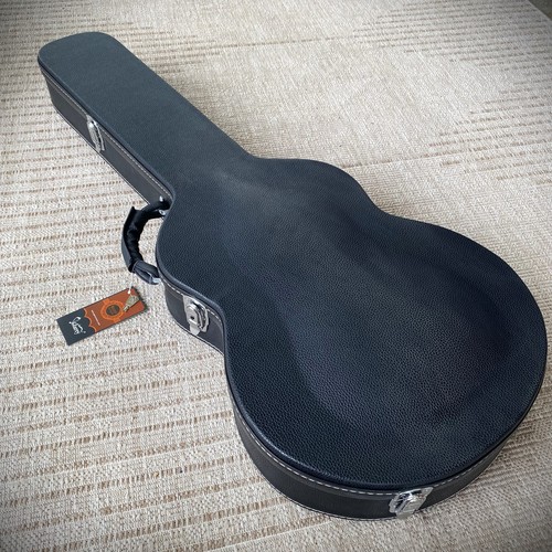 Black arch top guitar - black, case