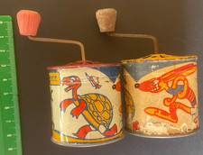 Antique Toy Music Box - 2 Rare Musical Mills "THE HARE AND THE TURTLE"