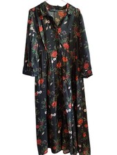 ZARA  robe longue noire fleurie   taille L ou 40